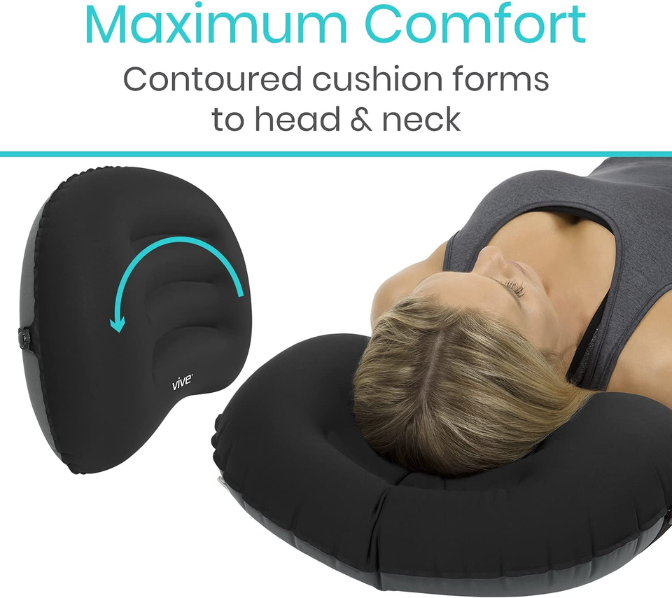 Inflatable Lumbar Pillow Cushion for Airplane Seat Travel Support