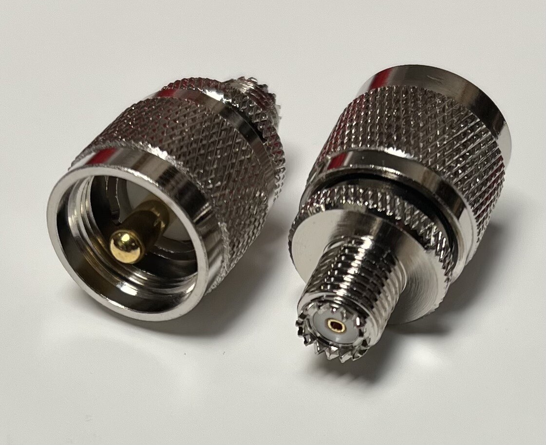 2 Adattatori Coassiali Mini UHF Femmina A UHF Maschio PL-259 | USA
