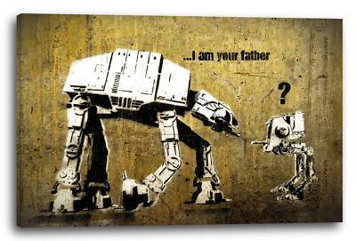 Kunstdruck Banksy - AT-ST und AT-AT Star Wars I am your father Ich bin dein Vat