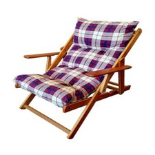 POLTRONA SEDIA RELAX RECLINABILE  SDRAIO PIEGHEVOLE IMBOTTITA IN LEGNO TB