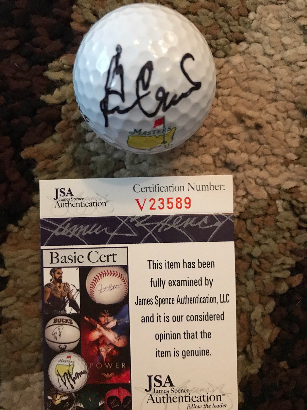 Ben Crenshaw Autographed Signed MASTERS GOLF BALL RARE HALL OF FAME JSA 3 