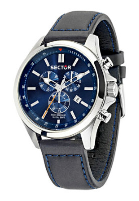 SECTOR Chronograph 180 CHR BLUE DIAL, Lederarmband
