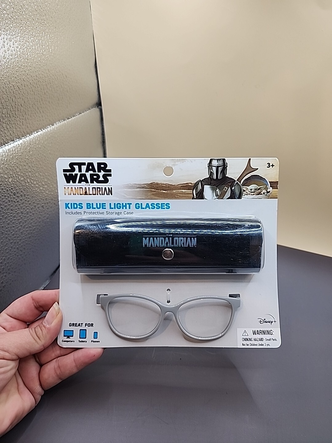 Kids Blue Light Glasses with Case Star Wars Mandalorian New ￼-image