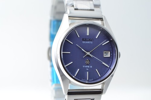 Vintage 1976 Seiko Quartz TYPE2 4622-8000 Blue Silk pattern / OH, Serviced - Picture 3 of 13