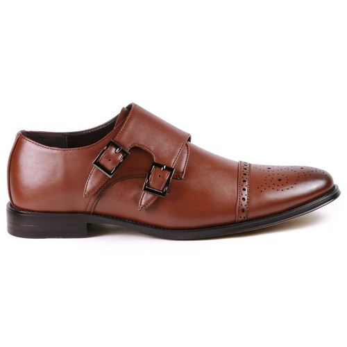 Metrocharm MC300 para hombre punta gorra doble correa de monje zapatos de vestir clásicos - Imagen 8 de 9