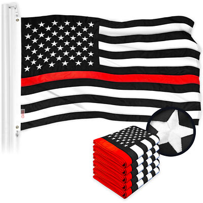 NEW G128 Thin Red Line Flag 5-Pack 3x5 FT, Support Embroidered Polyester