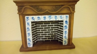 Dolls House Fire Surround With Delft Tiles Ebay