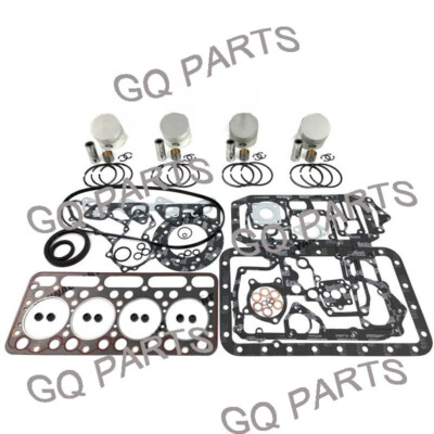 V1702 For Kubota Overhaul Rebuild Kit Engine Bobcat Loader Excavator Repair Part