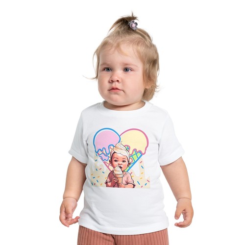 Baby Girl Eating Ice Cream Sprinkles Shirt Birthday Kids Baby Shower Clothes 1st - Picture 6 of 21