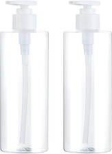 Plastic Pump Bottles 2 Pack 12.1Oz/360Ml Clear Refillable Soap Dispenser