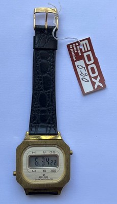 NEW STOCK MONTRE QUARTZ LCD DIGITAL DE MARQUE EDOX @ NOS WATCH @ VINTAGE 1980 !