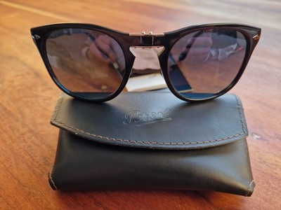 Original Persol Herren Sonnenbrille 3028 S faltbar schwarz McQueen blau 52#22