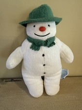 Vintage Eden Raymond Briggs Snowman Plush Green Hat Scarf 10"