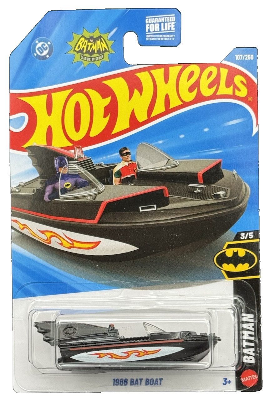 Hot Wheels 2026 HW Batman Series 3/5 Black Classic 1966 TV Series Bat Boat