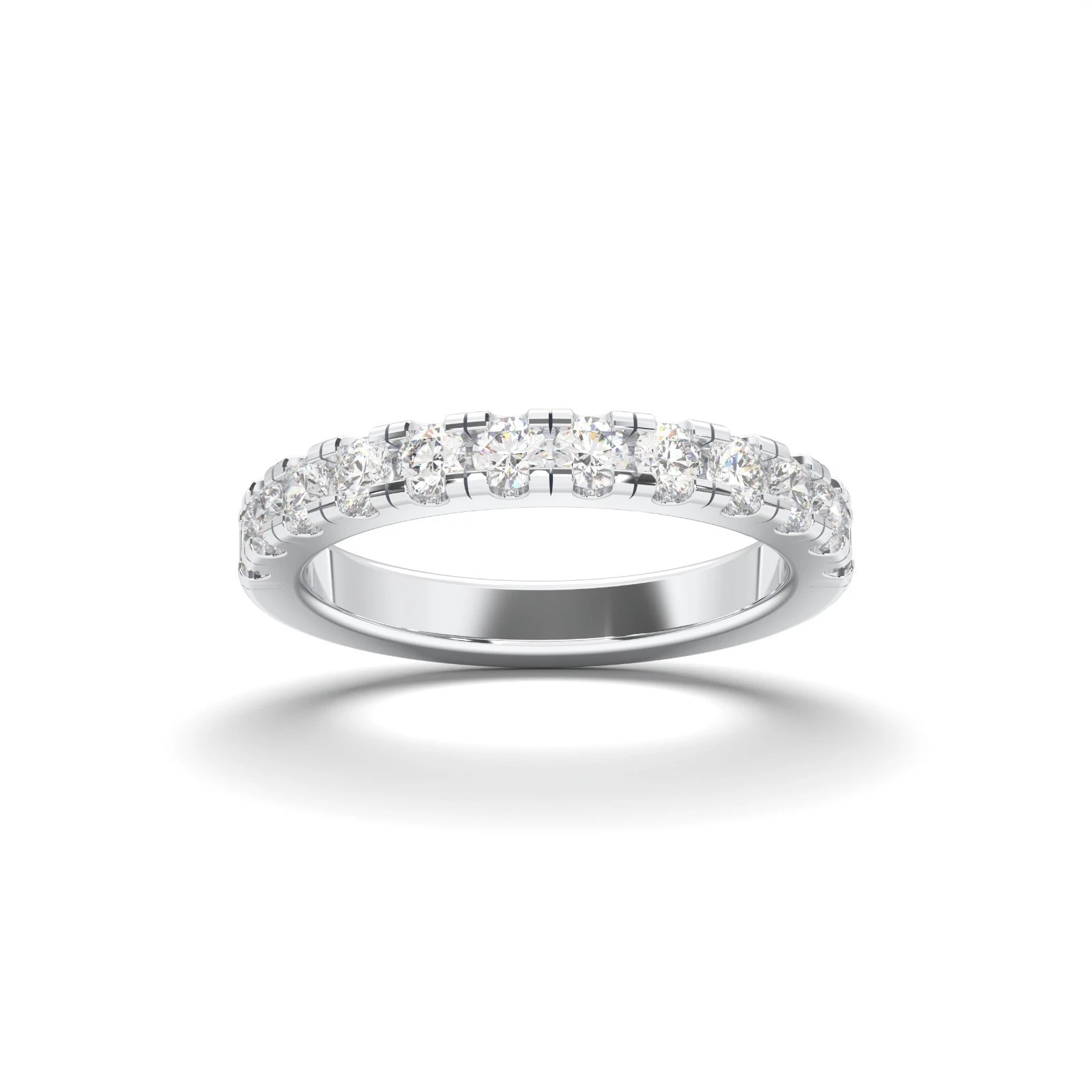 0.50 Ct Round Cut Certified Lab Grown Diamond Eternity Band 14k White Gold image-3