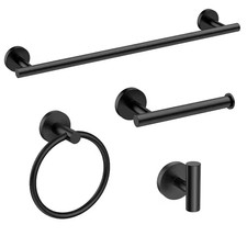4-Piece Bathroom Hardware Set with Towel Bar, Toilet Paper Holder, Towel Ring, R