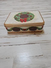 Vintage Oreo Holiday Wishes 1990 Storage Tin Container Collectible Christmas 