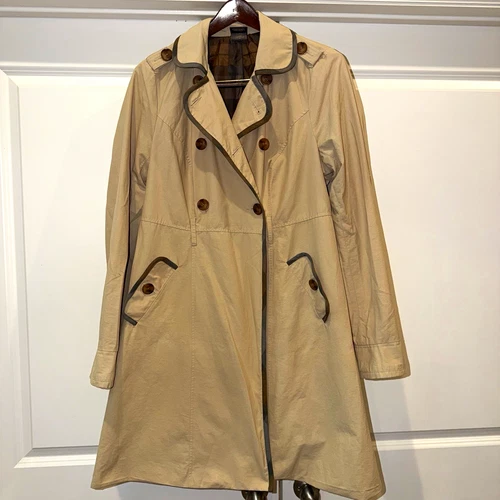 Women’s Torrid Outlander Exclusive Beige Long Trench Coat Cotton Twill Lined  video thumbnail