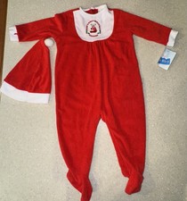 Baby B  Gosh NWT 1992 Vintage Baby  s First Christmas Bear Sleeper w Santa Hat