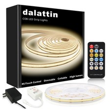 16.4 ft 24V COB LED Strip Light 4000K Natural White with Remote and App