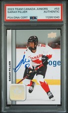 2023-24 Upper Deck Team Canada Juniors Sarah Fillier #53 PSA/DNA Auto Authentic