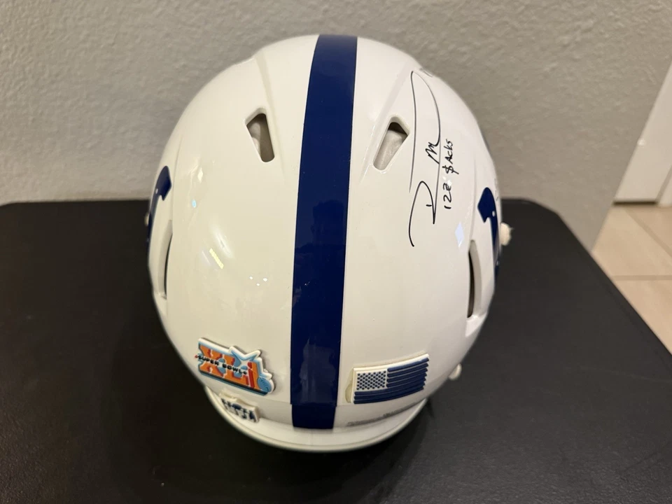 Casco Auténtico Robert Mathis Autógrafo Inscrito Colts Indianapolis NFL Foto 4 de 4