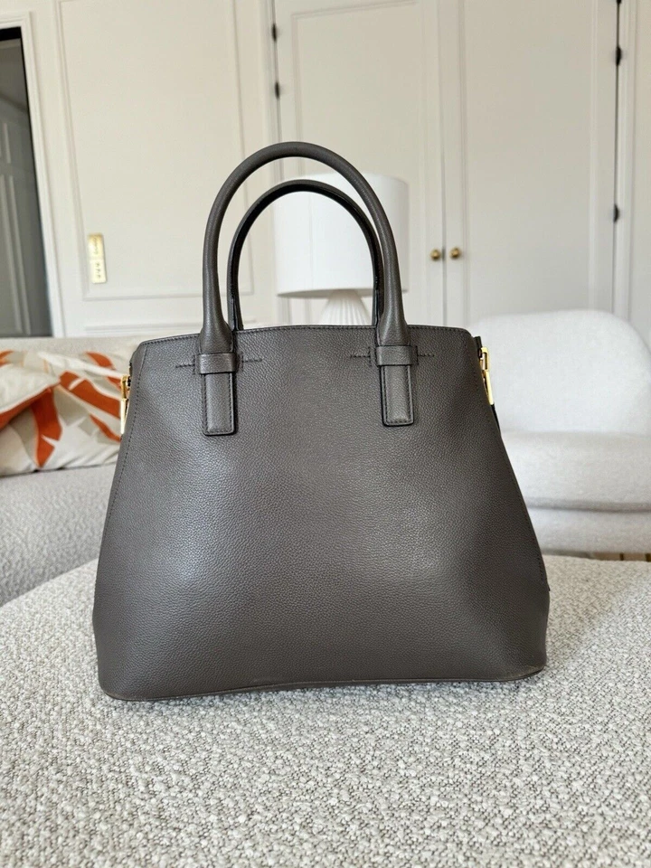 Bolso de mano 100 % auténtico Tom Ford para mujer con asa superior cuero gris PVP 2.100 USADO Foto 4 de 4