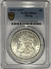 1878 7/8TF Morgan Silver Dollar PCGS MS62 STRONG ‼️WHITE AND FULL OF LUSTER‼️
