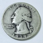 1939-S 25c Washington Silver Quarter - 90% SILVER GOOD DETAILS #9958