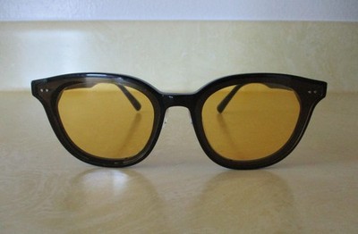 Gentle Monster Lang 01 Black Round Sunglasses Flatba Orange Lenses