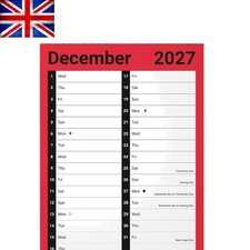 2027 Spiral Bound Wall Planner - Easy View A4 Calendar with Notes Space