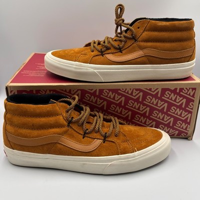 Vans Sk8-Mid Reissue Glazed Ginger Suede Scotchgard Sneakers Mens 9.5 Womens 11