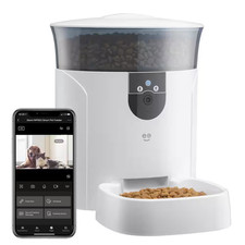 7-Light Petconnect Automatic Pet Feeder with Camera, 2-Way Audio, and Personal V
