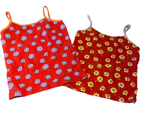 Stella McCartney Kids Two Fun Flower Tank Tops Girl's Sz 8 Yr. Organic Cotton - Picture 2 of 9