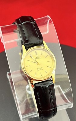 OMEGA DeVille 1332 レディース 腕時計 Vintage 1980s OMEGA DeVille Quartz Gold Dial Ref.591.0022 Ladies