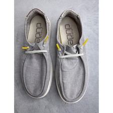 Hey Dude Wendy Loafers Womens 8 Grey Good Striped Heel Slip On Shoes
