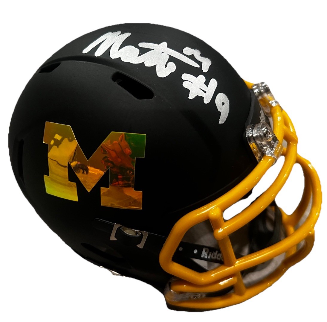 NATE MARSHALL signed (MICHIGAN WOLVERINES) mini football helmet PSA/DNA AO79844 