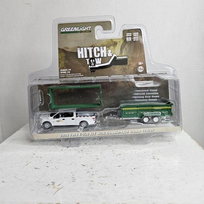 Greenlight WM 2018 Ford F150 XLT & Double Axle Dump Trailer Waste Hitch & Tow