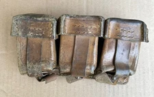 3-Pocket Mauser Rifle Leather Ammo Pouch
