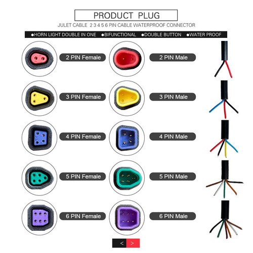 Extension Cord Shaped Plastic+Steel Signal Line Waterproof 2/3/4/5/6 Pin - Picture 1 of 62