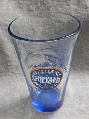 Shipyard Brewing Co. Portland, Maine Blue Tint Pint Glass Excellence in Brewing