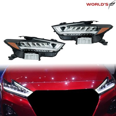 LH+RH Side LED Headlights Assembly For Nissan Maxima 2019-2021 Chrome Headlamps
