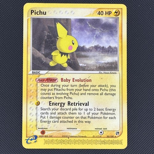 Pichu 20/100 Rare Sandstorm Pokemon Moderately Played