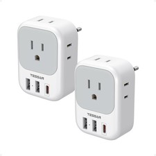 TESSAN European Travel Plug Adapter 2 Pack, Type C Plug