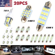 20pcs Led Interior Lights Bulbs Kit Car Dome Map Trunk License Plate 6500k White 20pcs Led Interior Lights Bulbs Kit Car Dome Map Trunk License Plate 6500k White