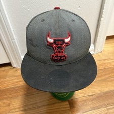 Chicago Bulls Windy City New Era 59Fifty Hat Cap Black And Gray Hardwood Classic