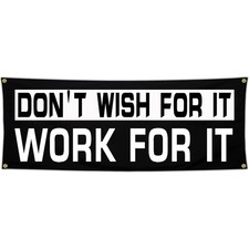 Gym Motivational Flag Banner 24x72 Inch Work for it Discipline Motivation Poster