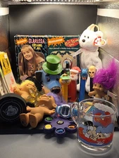 Vtg 90s Junk Drawer Lot Totally Awesome! Pez Trolls Nickelodeon Ty Misc 