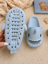 Kinder Clog Badeschuhe Hai blau EU 30-31 3D-O...