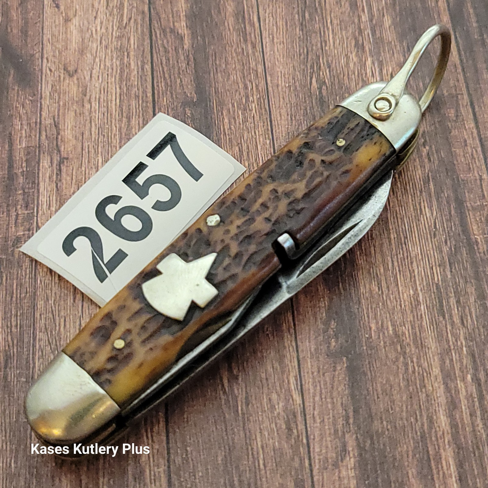 Antique E.C. Simmons Keen Kutter Scout 3.75" Closed Bone CS Knife USA 1870-1930